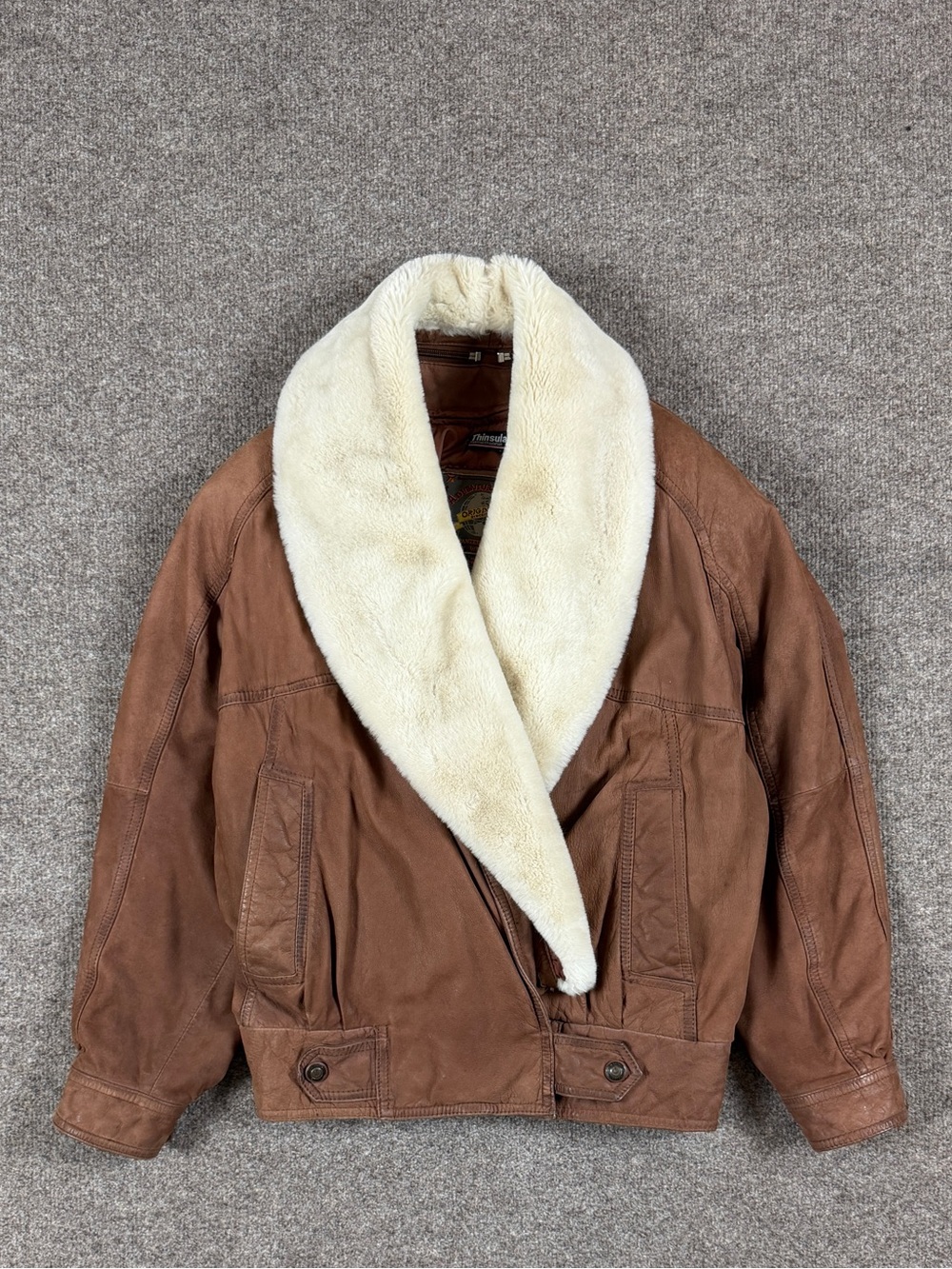 Vintage Wilsons Adventure Bound Brown Leather Pilot Bomber Jacket Women’s Small - Picture 2 of 11